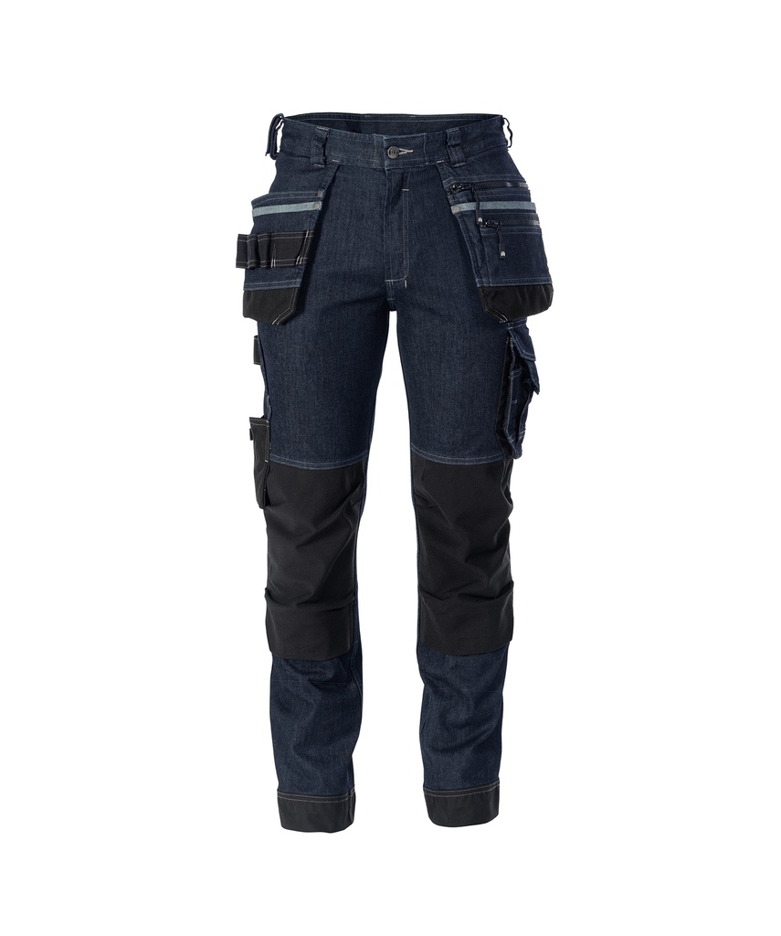 DASSY Melbourne Stretch holsterzakkenjeans met kniezakken jeansblauw/zwart