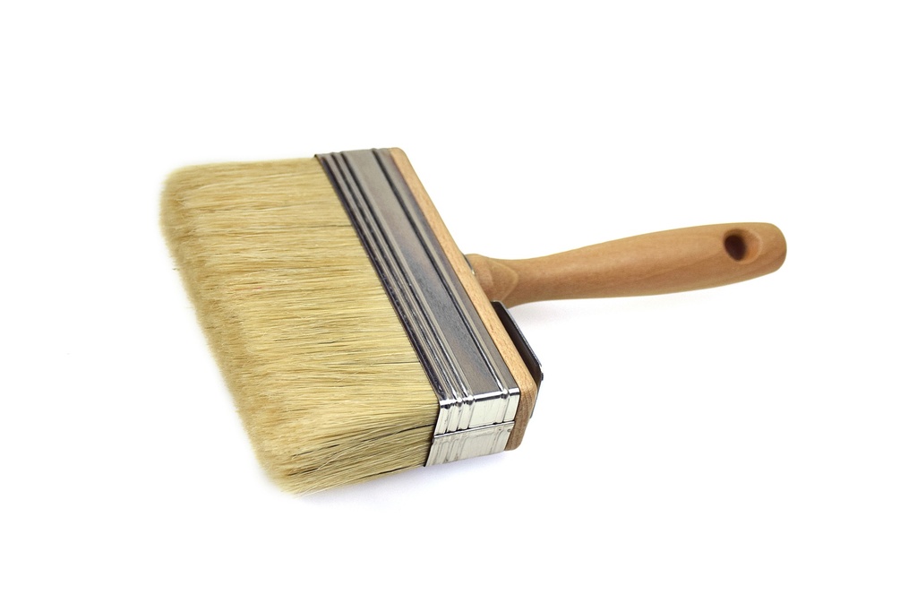 latexborstel blond 4x14 cm -hobby - houten steel