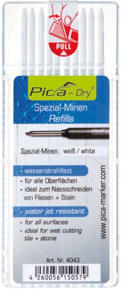 PICA 4043 dry refill set waterjet resistant  (10 x wit)