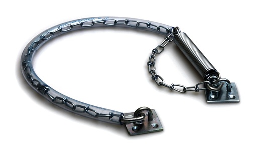 [DV 820B RVS] Stormketting met kettinghoes / zware uitvoering / deuren 40 tot 60 kg / RVS
