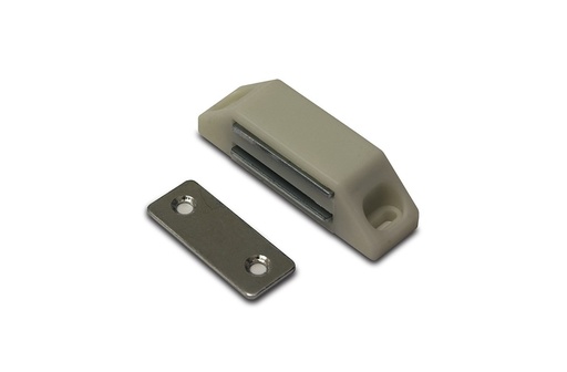 [MC 8202B] Magneetsnapper / metalen tegenplaat / 6 kg / wit