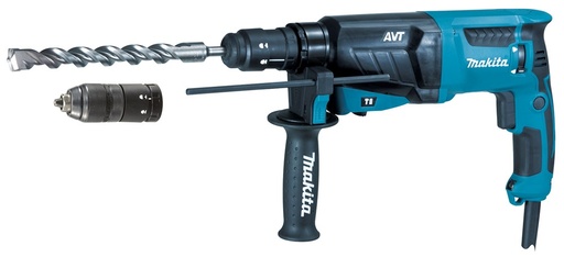 [HR2631FT12] MAKITA HR2631FT12 SDS+ combihamer 26mm 800W AVT 26mm + boor- en beitelset + automatische boorkop + koffer