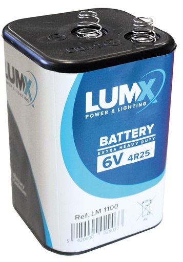 [LM 1100] LUMX Blokbatterij 6V - type 4R25 K/Zn 9 Ah