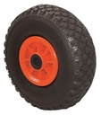 Zolderwagenwiel opblaasbaar 3.00-4 PVC velg rollager (rood/zwart)