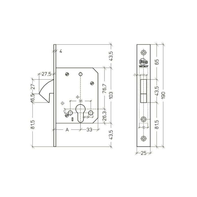 Litto CILINDER HAAKSLOT VOOR PZ 55MM