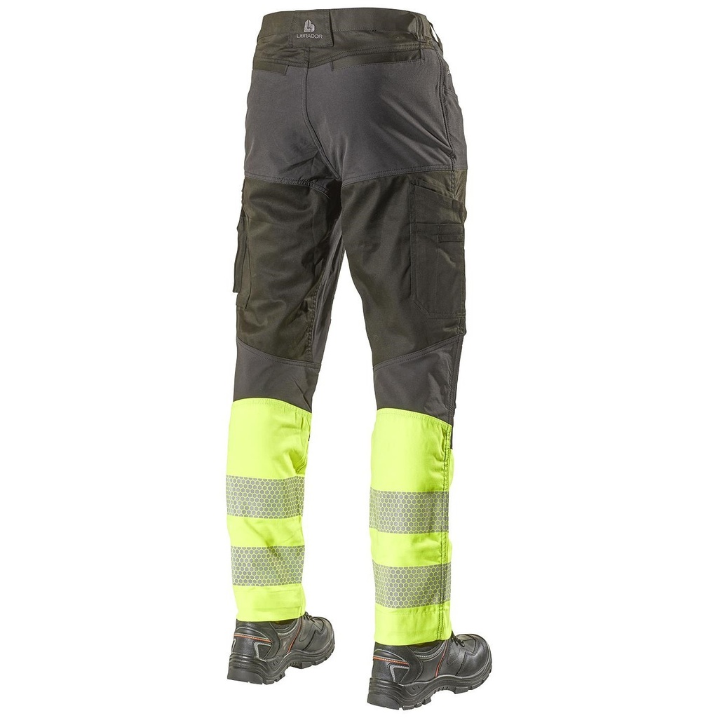 L.BRADOR 1073PB Stretchwerkkbroek zwart Hi-Vis geel