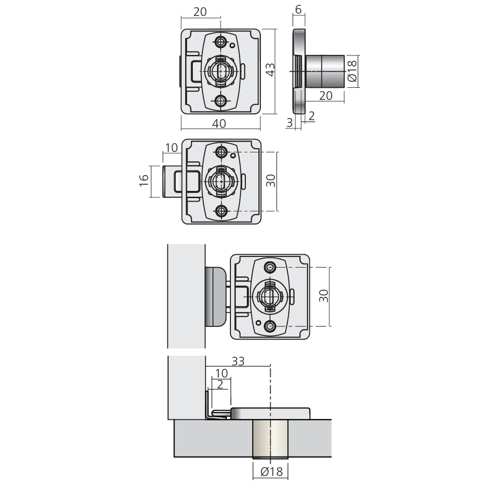 Lehmann Opzetslot met doorn 20mm