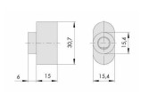 CISA Knop voor cilinder ovaal messing 15x30mm