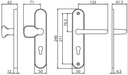 Veiligheidsgarnituur PZ: knop + kruk 110mm - RVS look