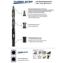 BOHRCRAFT KG10 TURBO STEP HSS-G DIN338 Set 19-dlg