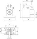 Deni 3871 Deurvastzetter vloermodel Robusto serie zilver