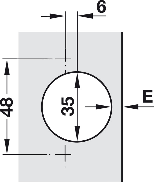 HAFELE Potscharnier, Häfele Metalla 510 A/SM 110°, tussenwandmontagetweezijdige