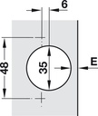 HAFELE Potscharnier, Häfele Metalla 510 A/SM 110°, tussenwandmontagetweezijdige