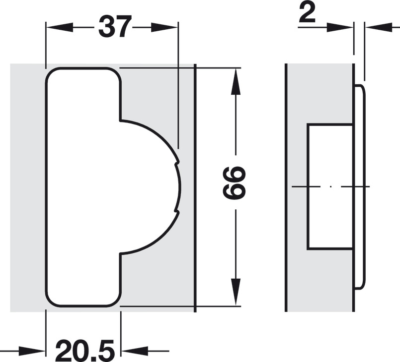HAFELE Potscharnier, Häfele Metalla 510 A/SM 110°, tussenwandmontagetweezijdige