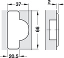 HAFELE Potscharnier, Häfele Metalla 510 A/SM 110°, tussenwandmontagetweezijdige