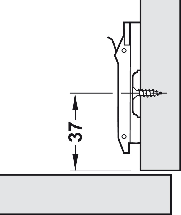 HAFELE Kruismontageplaat, Häfele Metalla 510 SM, zink-aluminiumlegering, met spaanplaatschroeven