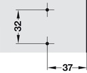 HAFELE Kruismontageplaat, Häfele Metalla 510 SM, zink-aluminiumlegering, met spaanplaatschroeven
