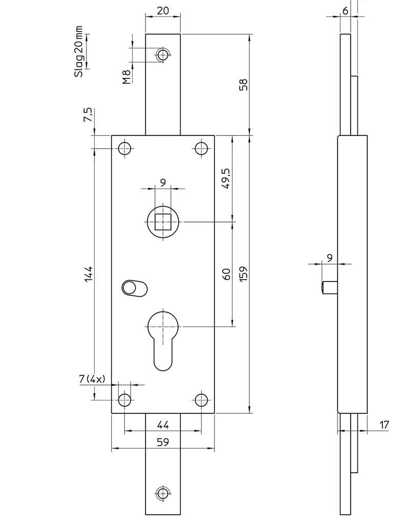 NEMEF 1809 B Garageslot, niet-verend