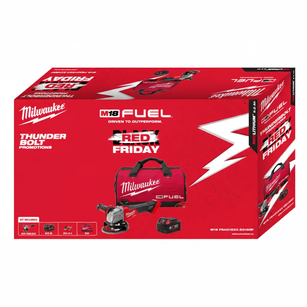 Milwaukee M18 FSAG125XB-501B 18V Li-ion accu haakse slijper set (1x 5.0Ah accu) in tas - 125mm