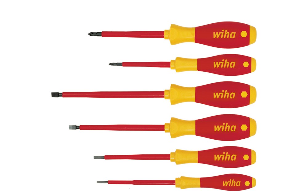 WIHA 320NK6 Sleufkop-schroevendraaierset SoftFinish electric SL/PH 6-dlg (PROMO)