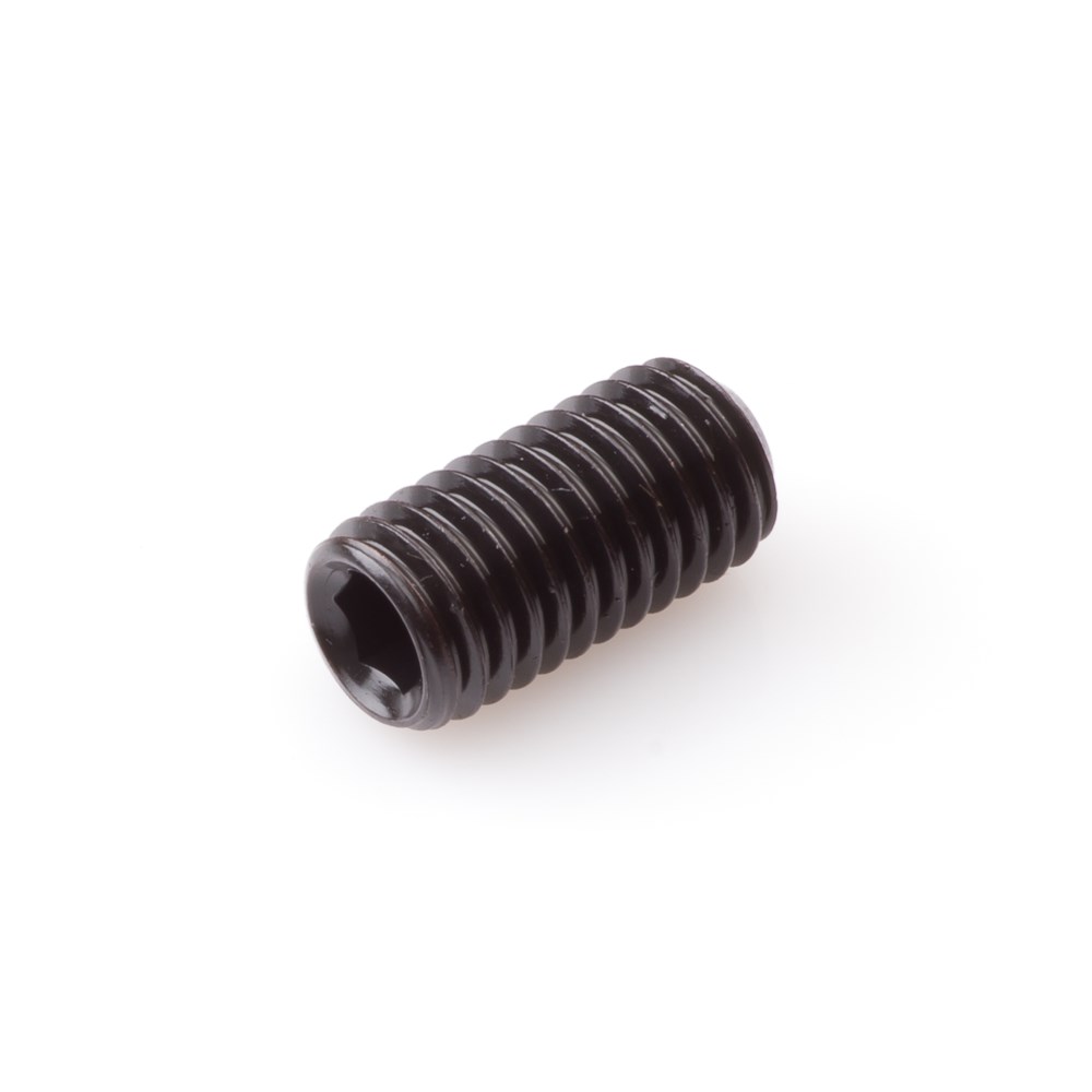 Stelschroef met kratereind blank DIN916