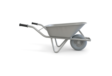 4TECX Kruiwagen 80ltr grijs flex pro lekvrij wiel