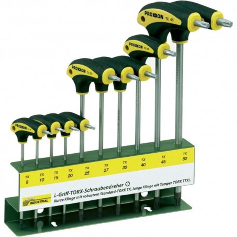 PROXXON L-greep schroevendraaierset (10-dlg.) TX / TTX met houder