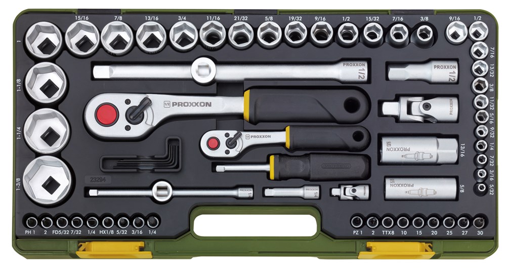 PROXXON Dopsleutelset inch-maten (65-dlg.)
