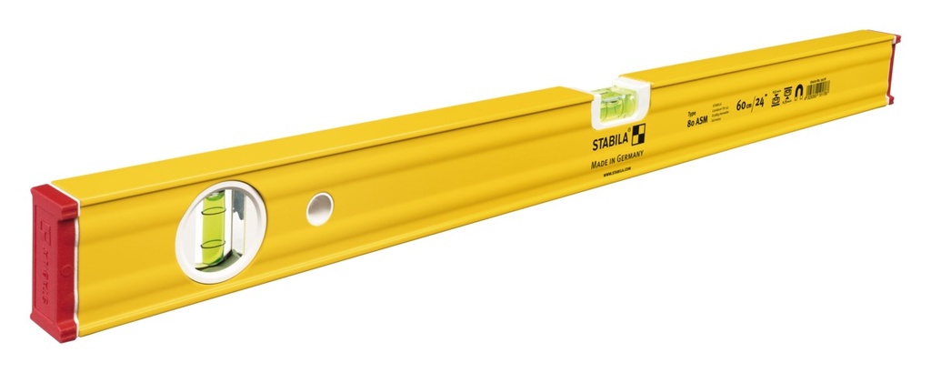 STABILA 80ASM Waterpas met versterkt profiel, magnetische zool en zware eindkappen 60cm