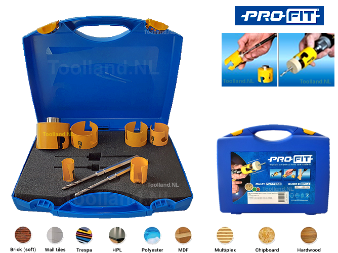 PRO-FIT Gatzagenset multipurpose 6-dlg (25-35-46-56-68-82mm)