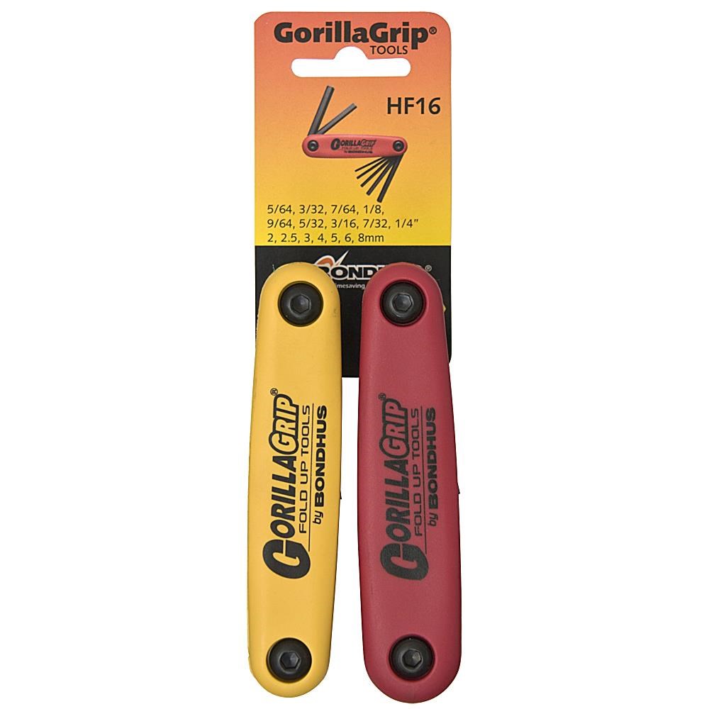 BONDHUS HF16 Gorilla gip Inbussleutelset 12587 (2-8mm) - 12589 (5/64-1/4&quot;)