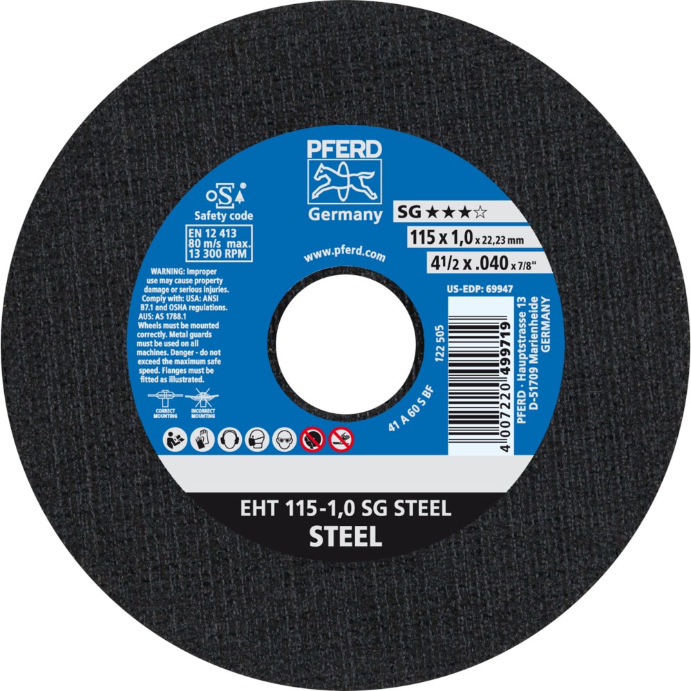 PFERD EHT Snijschijf 115-1,0 SG staal (25)