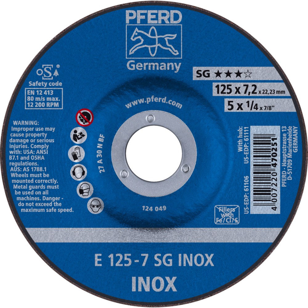 PFERD E Afbraamschijf 125-7 SG rvs (10)