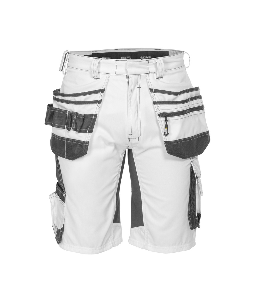DASSY Trix Painters Schildersshort met stretch en holsterzakken wit/antracietgrijs