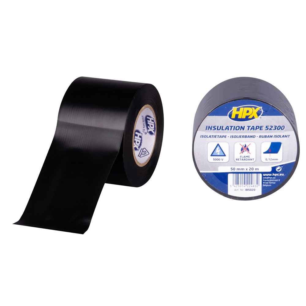 HPX PVC isolatietape VDE - zwart 50mm x 20m