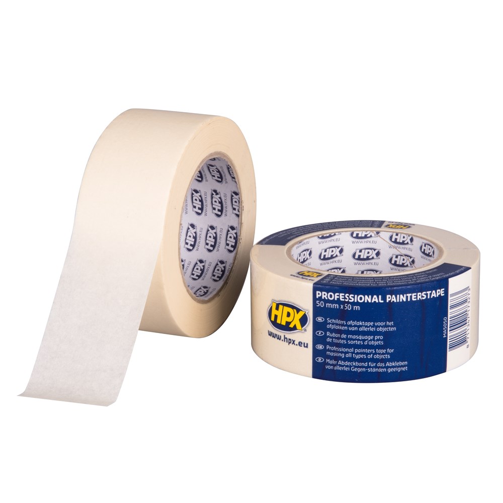 HPX Masking tape 60°C - crèmewit 50mm x 50m
