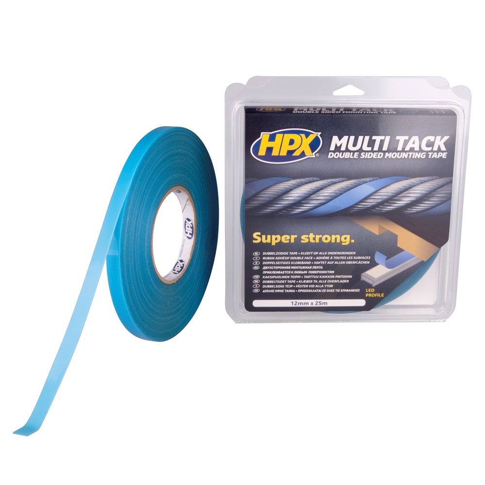 HPX Dubbelzijdige Multi-tack tape - semi-transparant 12mm x 25m