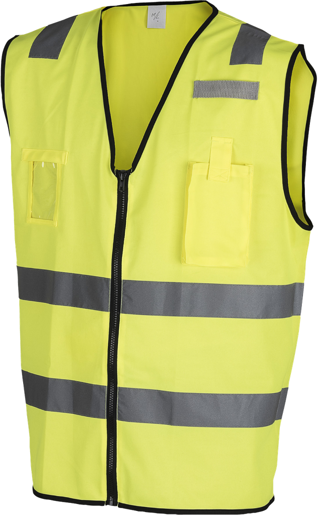 L.BRADOR 4142P Verkeersvest met rits Hi-Vis geel