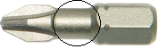 Phillips-bit met flexibele zone, 1/4" x 25 mm
