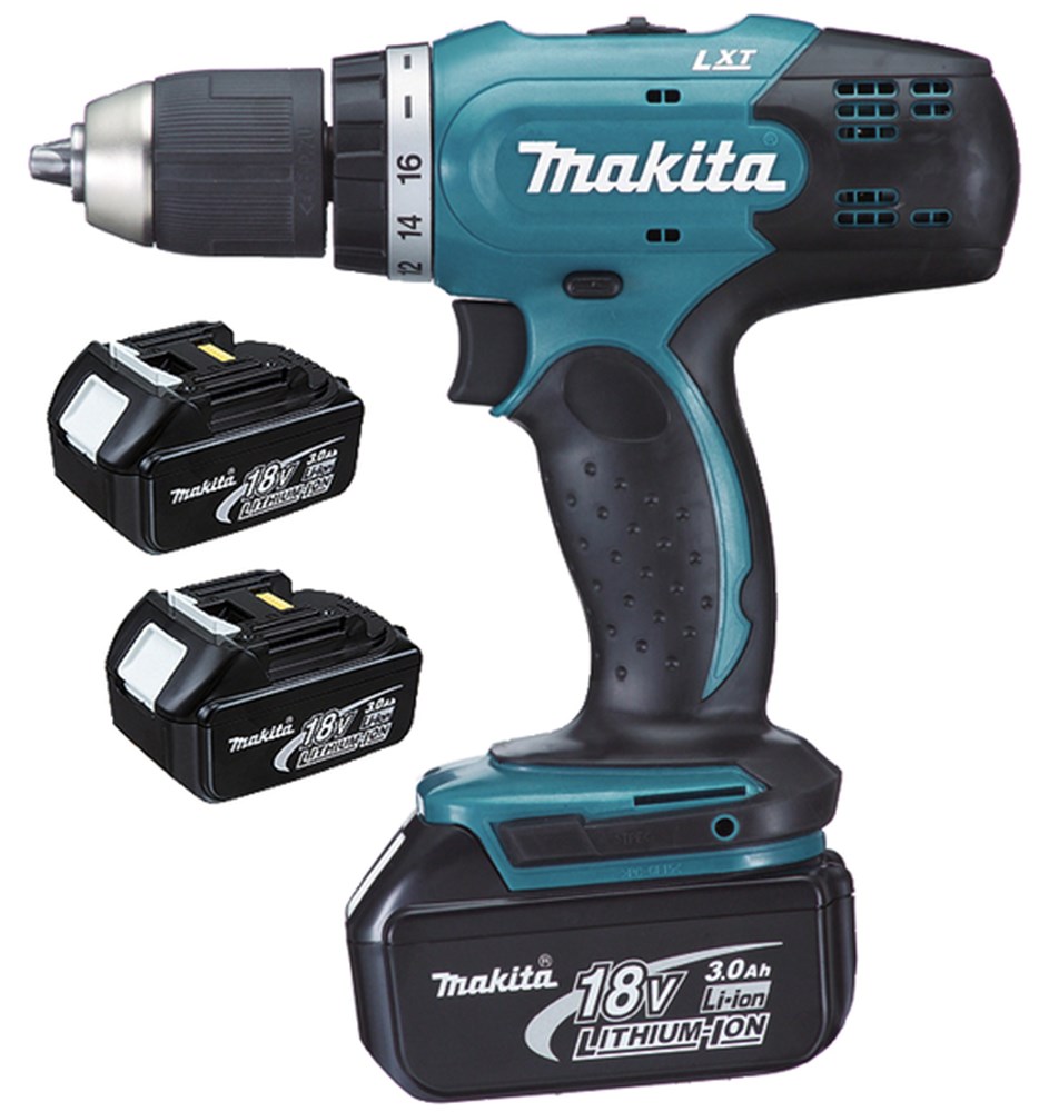 MAKITA DDF453RF3J Accu boor- en schroefmachine LXT 18 V + 3 x BL1830B + 1 x DC18RC + MAKPAC