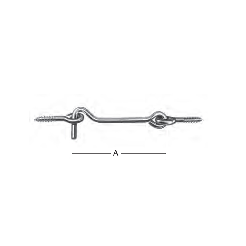 Windhaak met 2 schroefogen 120mm RVS