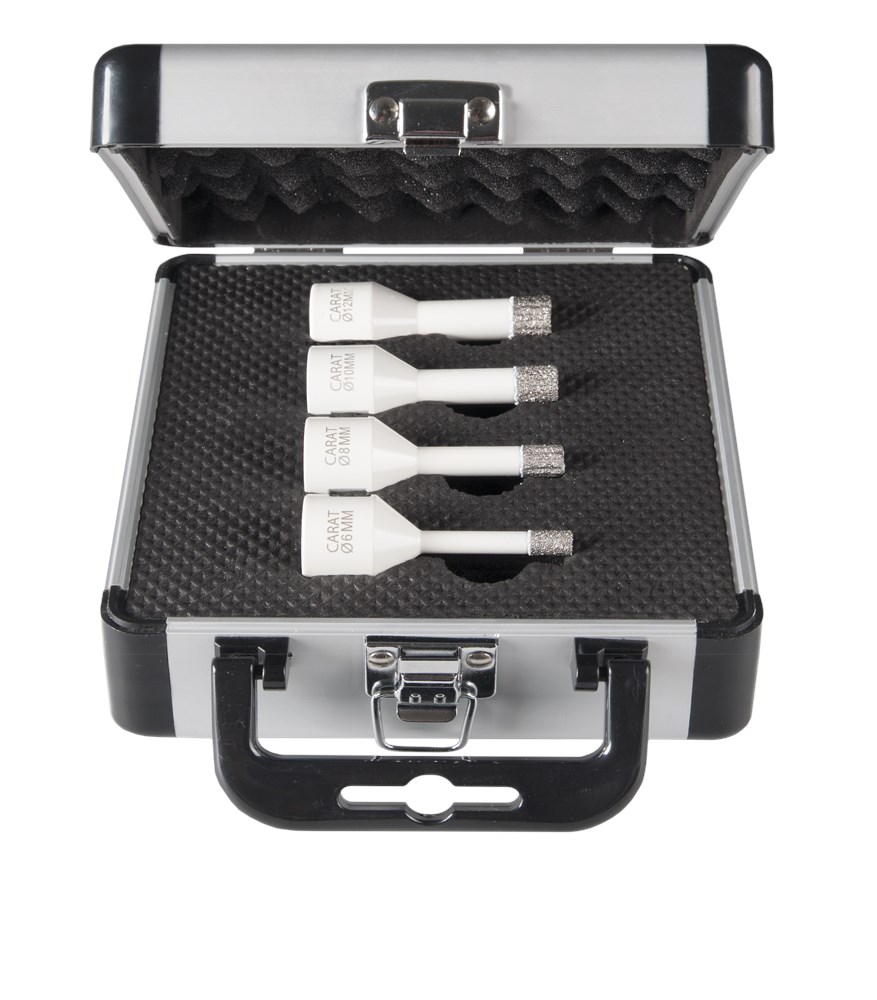 CARAT EHS tegel-/natuursteenboorset 6, 8, 10 &amp; 12mm