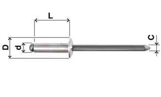 FAR blindklinknagel ALU 3,2x12 (100) 