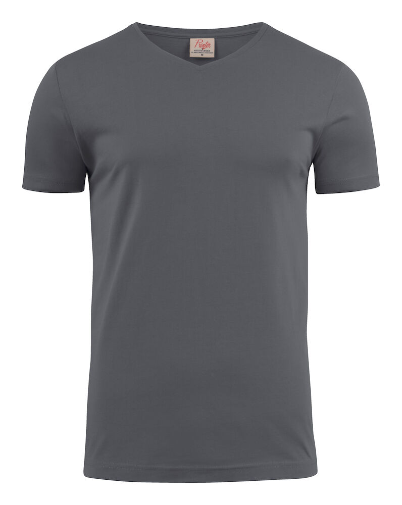 PRINTER heavy v t-shirt  staalgrijs