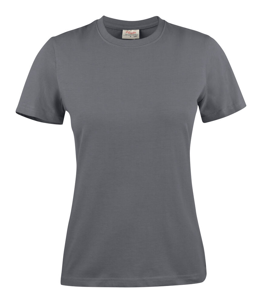 PRINTER heavy t-shirt women staalgrijs