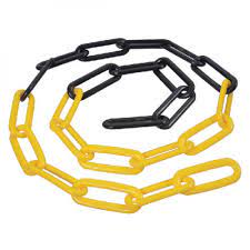 Signaalketting kunststof geel/zwart 6 mm lengte 25 m