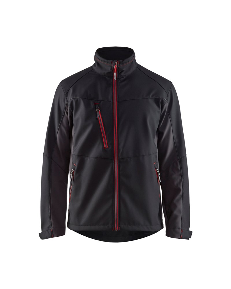 BLAKLADER softshell jack 4950 zwart/rood