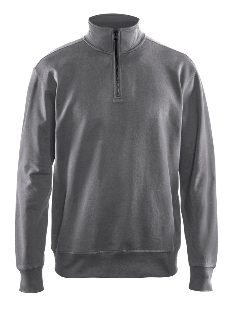 BLAKLADER sweatshirt met 1/2 rits 3369 grijs m