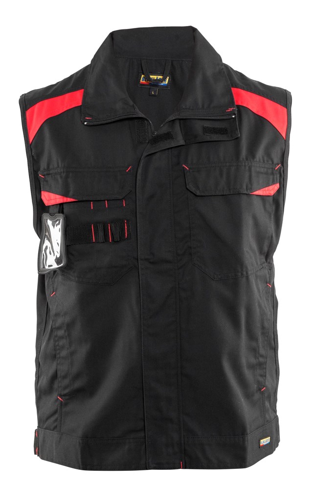 BLAKLADER werkvest industrie, ongevoerd 3164 zwart rood l
