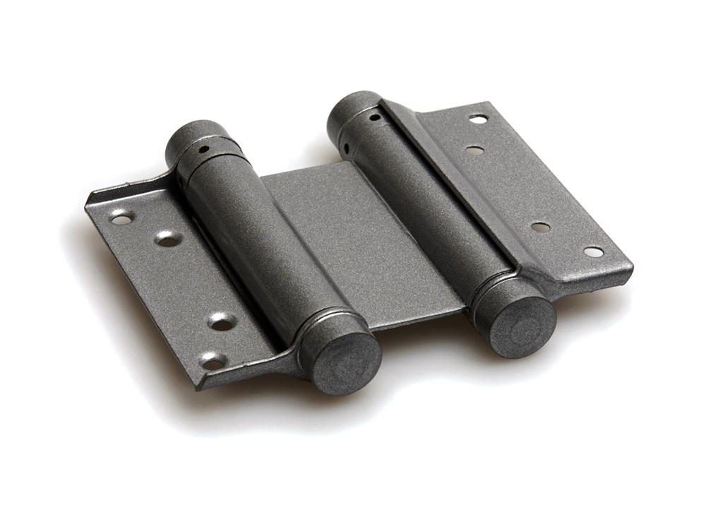 bommer scharnier / dubbelwerkend / 29/075mm / t.b.v. deurdikte 18-25mm / staal / zilvergrijs gelakt